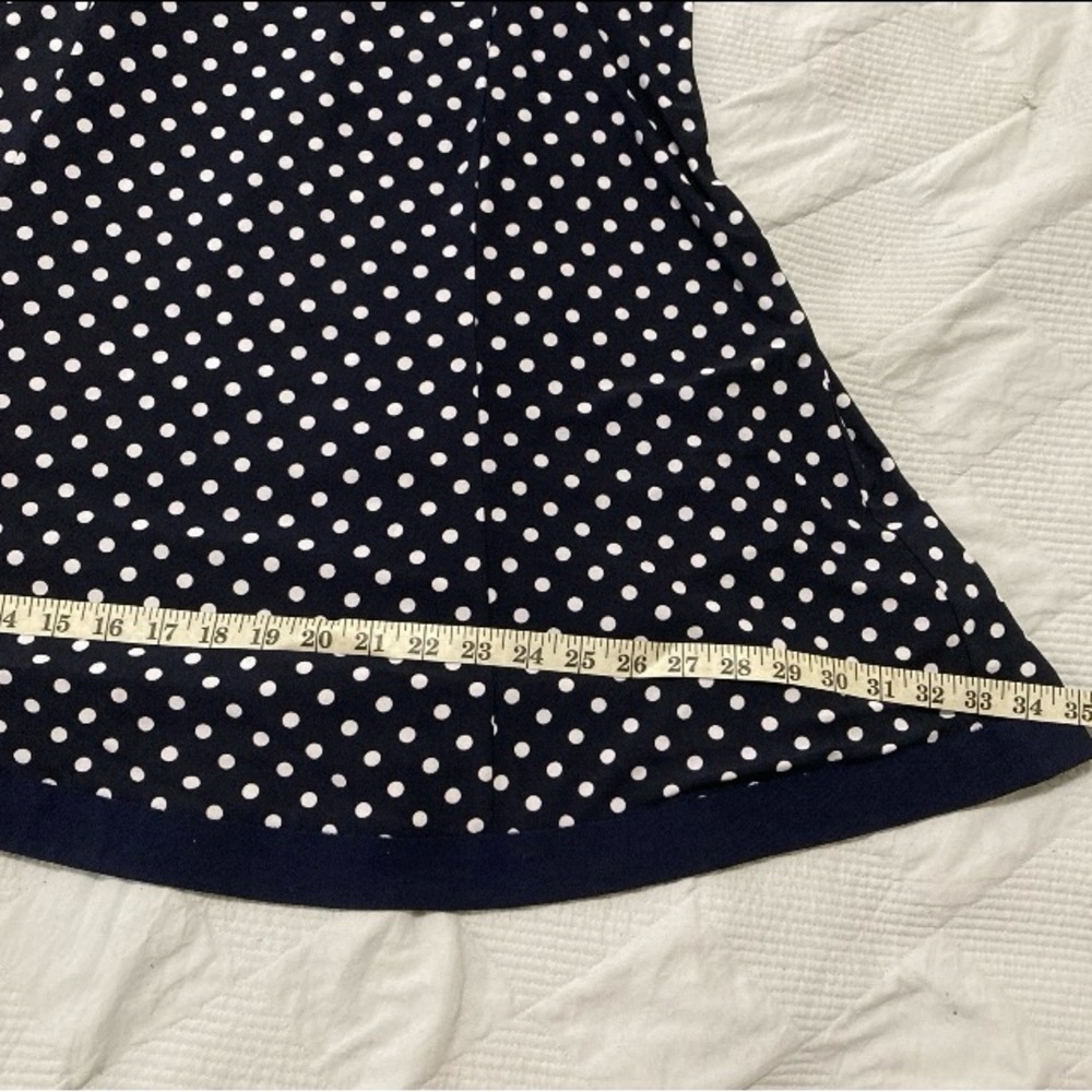 Lauren Ralph Lauren Navy Polka Dot Dress Sleeveles size 12 - Picture 8 of 16